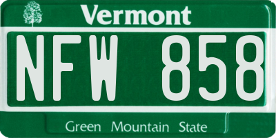 VT license plate NFW858