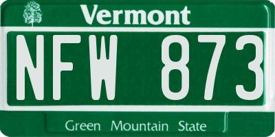 VT license plate NFW873