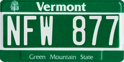 VT license plate NFW877