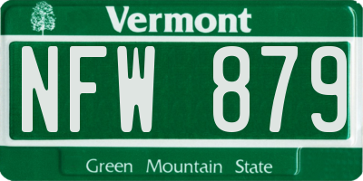 VT license plate NFW879
