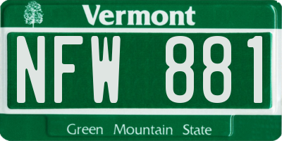 VT license plate NFW881