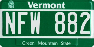 VT license plate NFW882