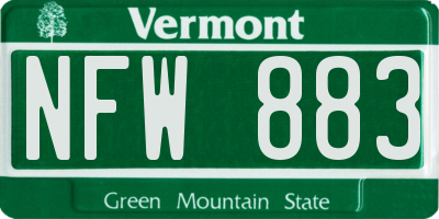 VT license plate NFW883