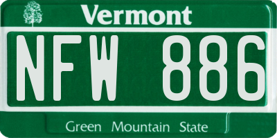 VT license plate NFW886