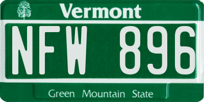 VT license plate NFW896