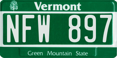 VT license plate NFW897