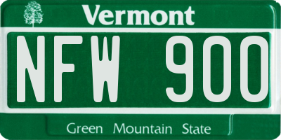 VT license plate NFW900