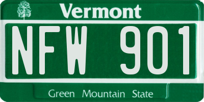 VT license plate NFW901