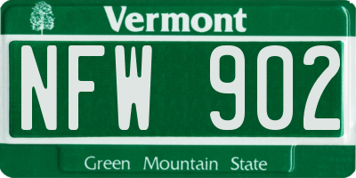 VT license plate NFW902