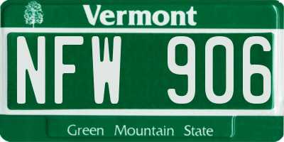 VT license plate NFW906
