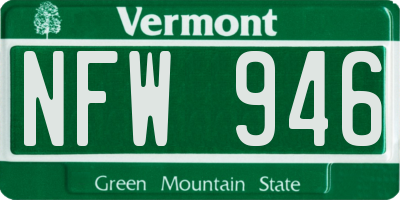 VT license plate NFW946