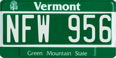 VT license plate NFW956