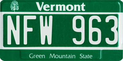 VT license plate NFW963