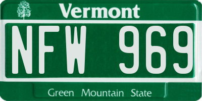 VT license plate NFW969
