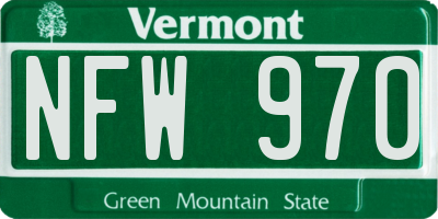 VT license plate NFW970