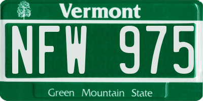VT license plate NFW975