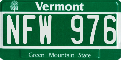 VT license plate NFW976