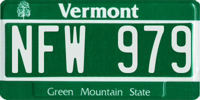 VT license plate NFW979