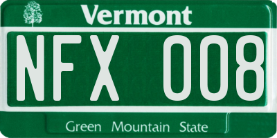 VT license plate NFX008