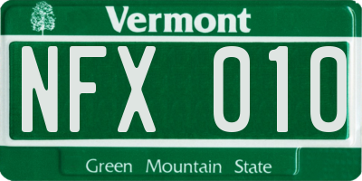 VT license plate NFX010