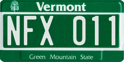 VT license plate NFX011