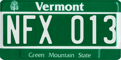 VT license plate NFX013