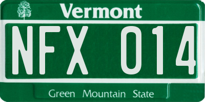 VT license plate NFX014