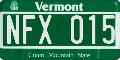 VT license plate NFX015