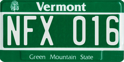 VT license plate NFX016