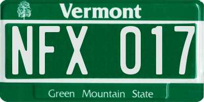 VT license plate NFX017