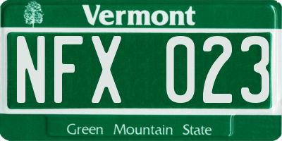 VT license plate NFX023