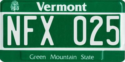 VT license plate NFX025