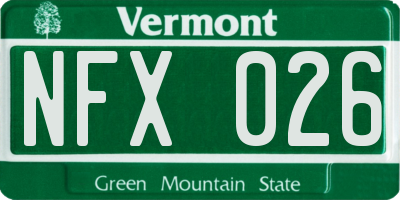 VT license plate NFX026