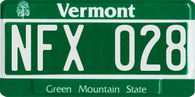 VT license plate NFX028