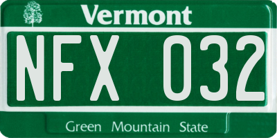 VT license plate NFX032