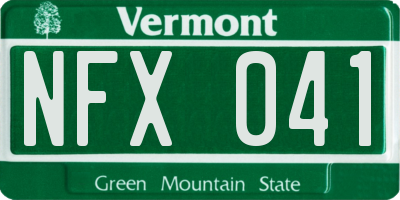 VT license plate NFX041