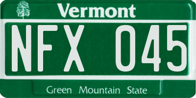 VT license plate NFX045