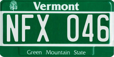 VT license plate NFX046