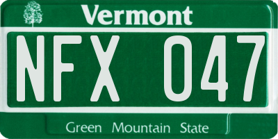 VT license plate NFX047