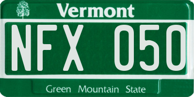 VT license plate NFX050