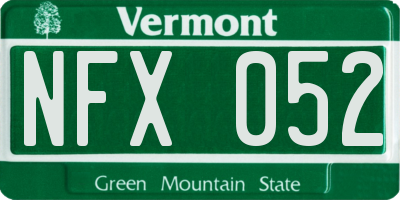 VT license plate NFX052
