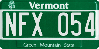 VT license plate NFX054
