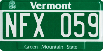 VT license plate NFX059
