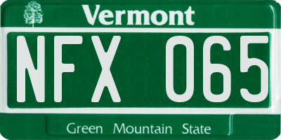 VT license plate NFX065