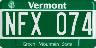 VT license plate NFX074