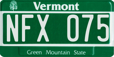 VT license plate NFX075