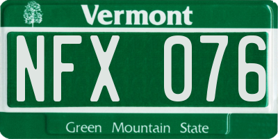VT license plate NFX076
