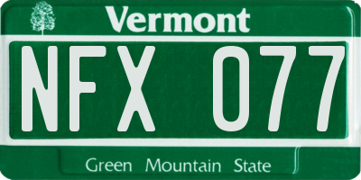 VT license plate NFX077