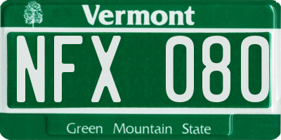 VT license plate NFX080