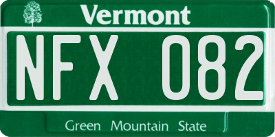 VT license plate NFX082